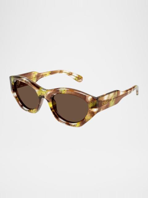 Chloé Logo Acetate Cat-Eye Sunglasses