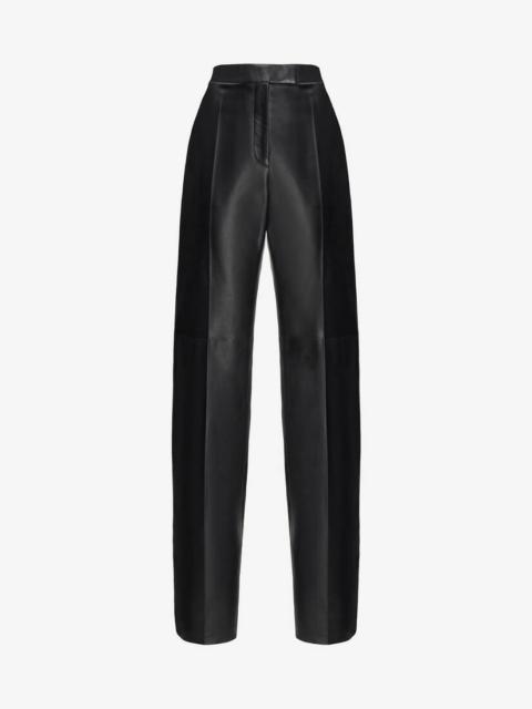 Alexander McQueen Women's Leather Trousers in Black