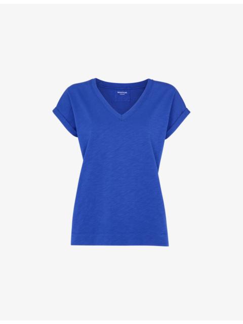 WHISTLES Willa V-Neck Cotton-Jersey T-Shirt