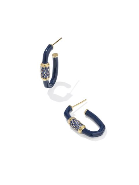 KENDRA SCOTT Emery Gold Enamel Hoop Earrings