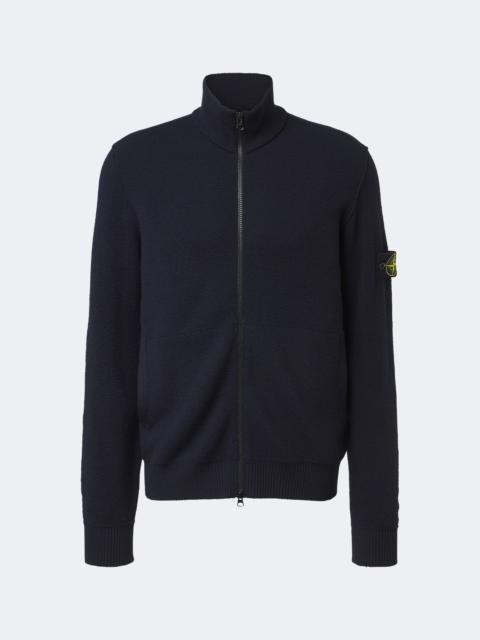 Stone Island Compass badge virgin wool zip-up cardigan