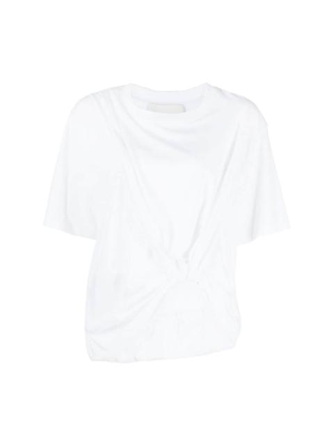 drape-detail cotton T-shirt
