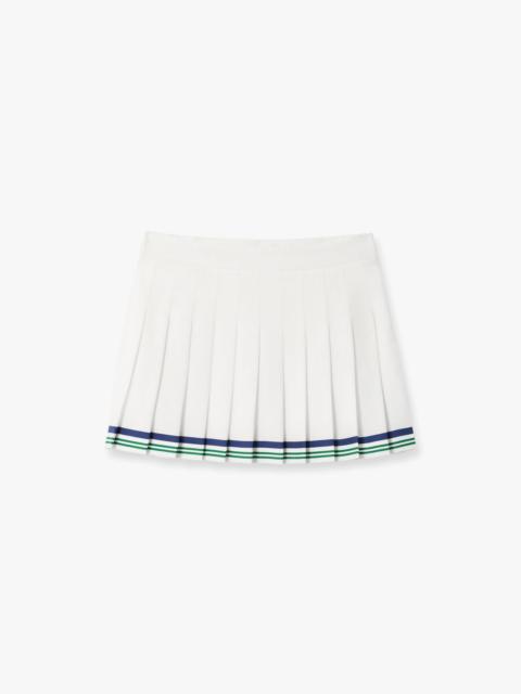 CASABLANCA White Hotel Emblem Pleated Mini Silk Skirt | Casablanca Paris
