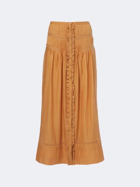 Isabel Marant Étoile Loraine embroidered ruffled cotton maxi skirt