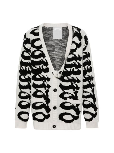 pattern-jacquard wool cardigan