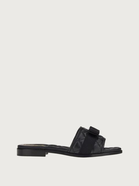 FERRAGAMO Quilted slide with Vara bow