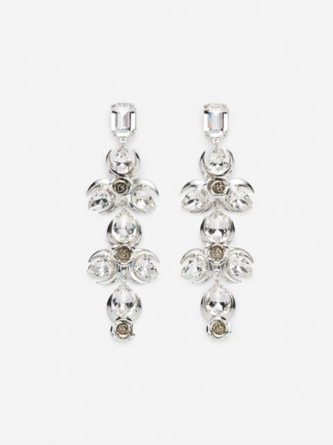 MAGDA BUTRYM Rose crystal drop earrings in silver