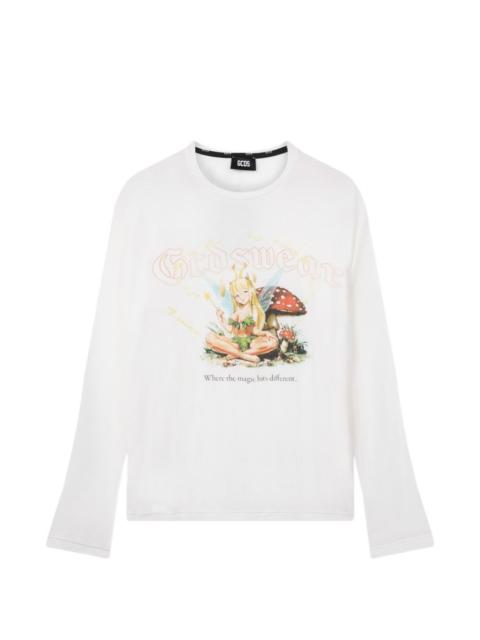GCDS Gothic-print graphic-print T-shirt