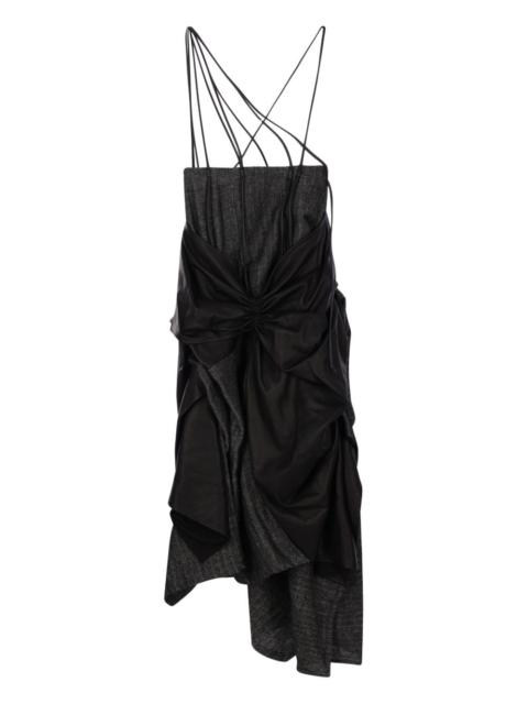 Yohji Yamamoto ruched midi skirt