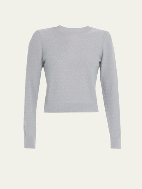 FRAME Cashmere Pointelle Crewneck Sweater
