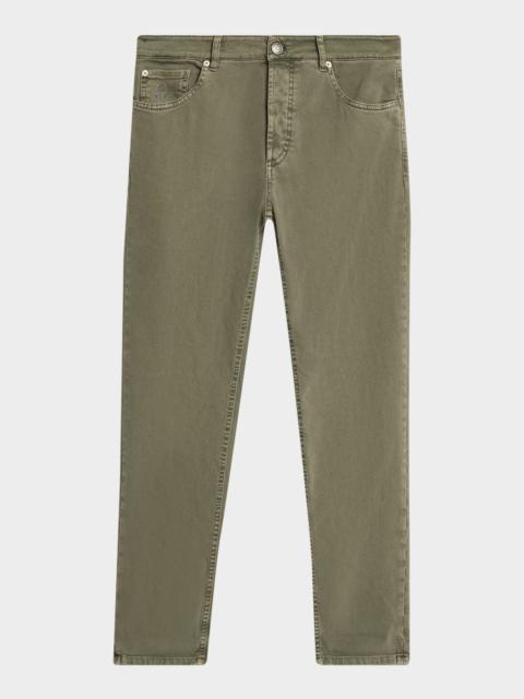 Brunello Cucinelli Men's Dyed Denim Slim-Straight Leg Five-Pocket Pants
