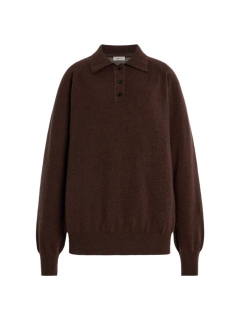 AMIYA Heritage Travel Cashmere Polo Shirt brown