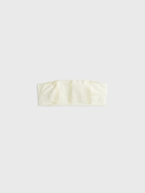 Totême Monogram strapless bikini top ecru/straw