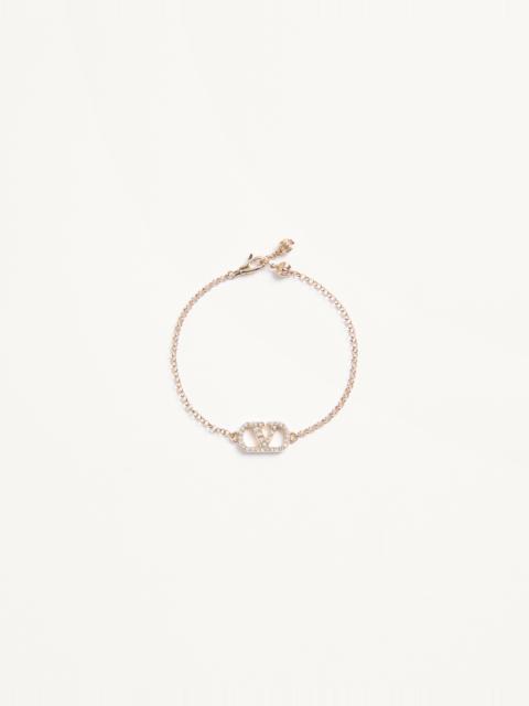 Valentino VLOGO SIGNATURE BRACELET IN METAL AND SWAROVSKI® CRYSTALS