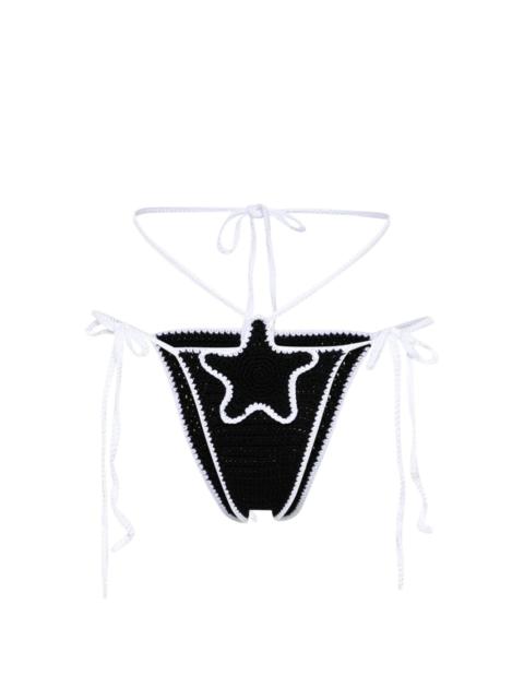 GCDS star-patch crochet bikini top