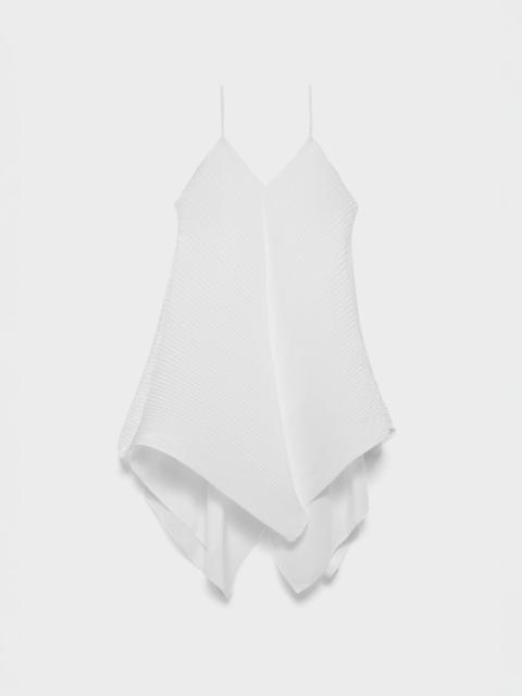 JW Anderson WOMENS ASYMMETRIC PLEATED TOP IN WHITE