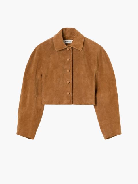 RÓHE ROUNDED TEXTURED SUEDE JACKET