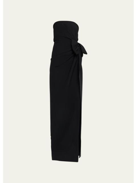 MICHAEL KORS COLLECTION Strapless Wobroad Wool Origami Bow Column Gown