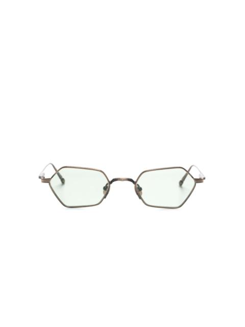 geometric-frame titanium sunglasses