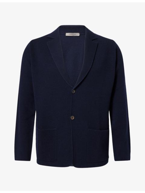 CORNELIANI Single-Breasted Virgin-Wool Knitted Jacket