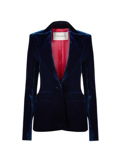 velvet single-breasted blazer