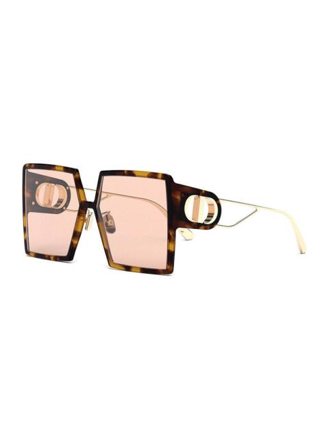 Dior Dior 30MONTAIGNESU20A5 Square Tortoiseshell Frame Sunglasses — Brown