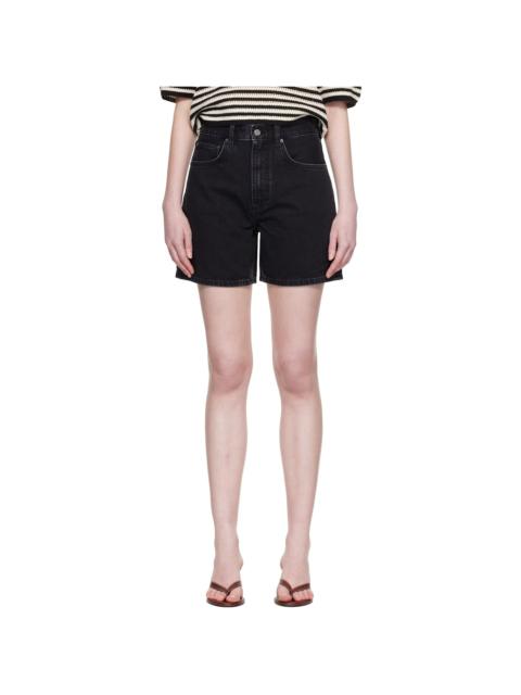 ANINE BING Black Delaney Denim Shorts