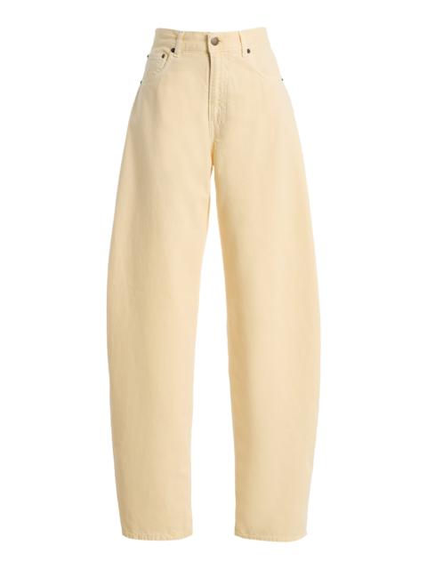 HAIKURE Bibi Cotton-Linen Twill 45 Mid-Rise Balloon-Leg Jeans yellow