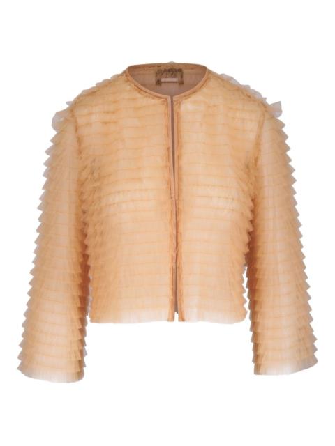 AKRIS ruched tulle jacket