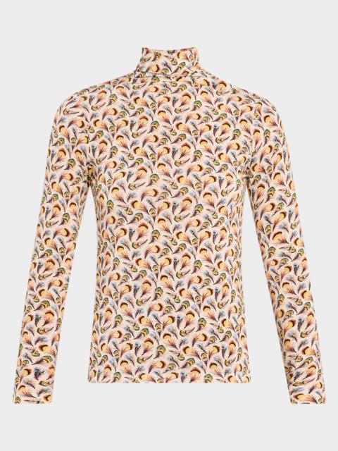 ULLA JOHNSON Aurelia Floral Jersey Turtleneck Top