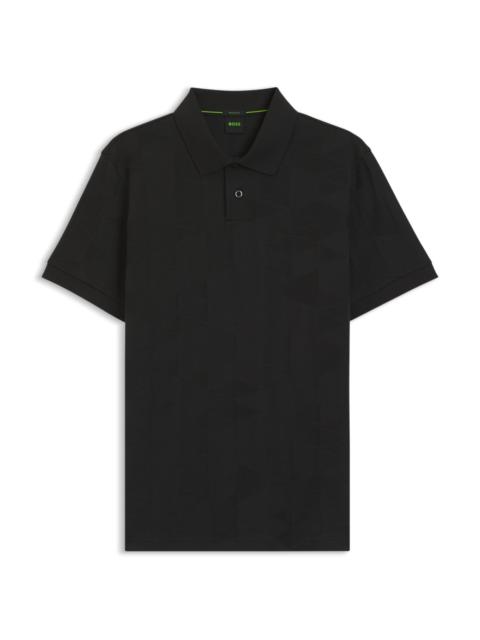 BOSS REGULAR-FIT COTTON KNIT POLO WITH 3D JACQUARD DESIGN