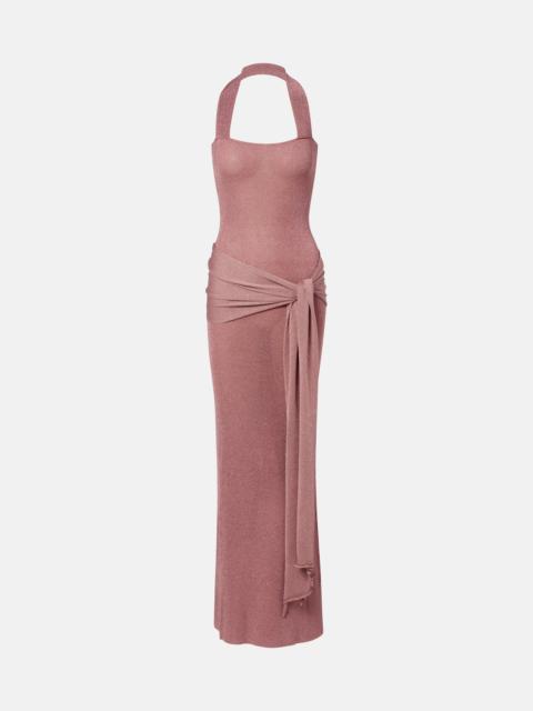 AYA MUSE Knitted lamé maxi dress