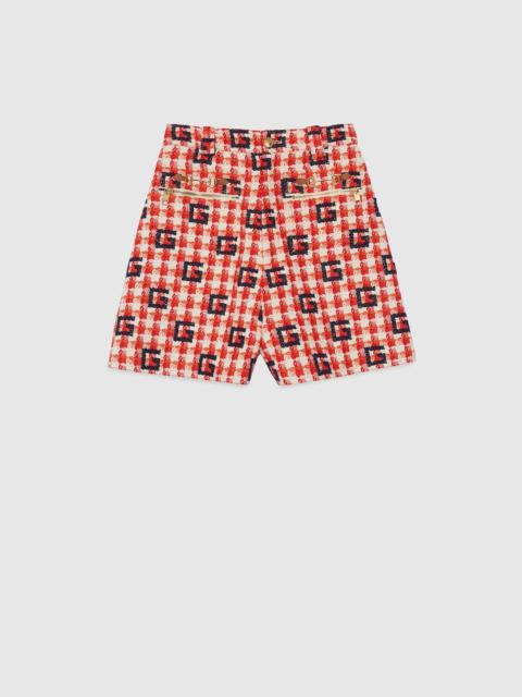GUCCI Cotton tweed Square G shorts