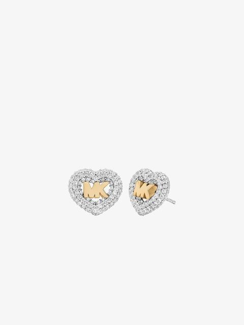 MICHAEL KORS Logo and Pavé Heart Earrings