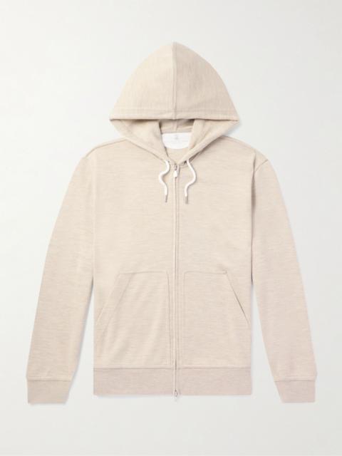 Brunello Cucinelli Cashmere-Blend Zip-Up Hoodie Beige