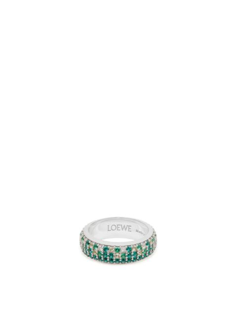 Loewe Thin Pavé ring in sterling silver and crystals