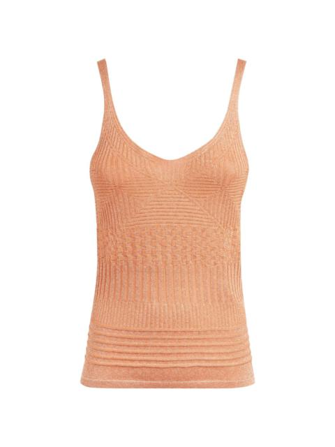 metallic knitted tank top