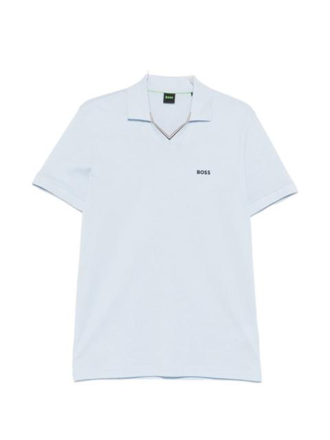 BOSS logo-print V-neck T-shirt