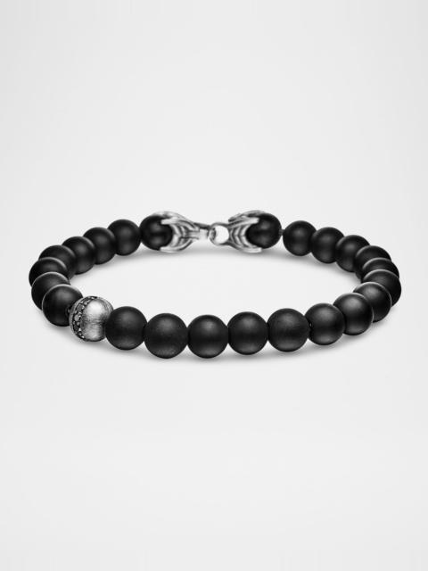 DAVID YURMAN Men's Spiritual Beads Bracelet with Diamonds and Silver, 8mm