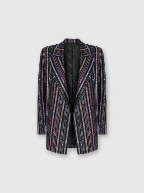 Missoni Single-Breasted Blazer with Herringbone Stripe Knit