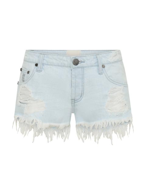 ONE TEASPOON Dukes Low Waist Mini Denim Shorts - Xanthe