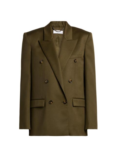 Stella McCartney Women's Wool-Blend Double-Breasted Jacket - Khaki
