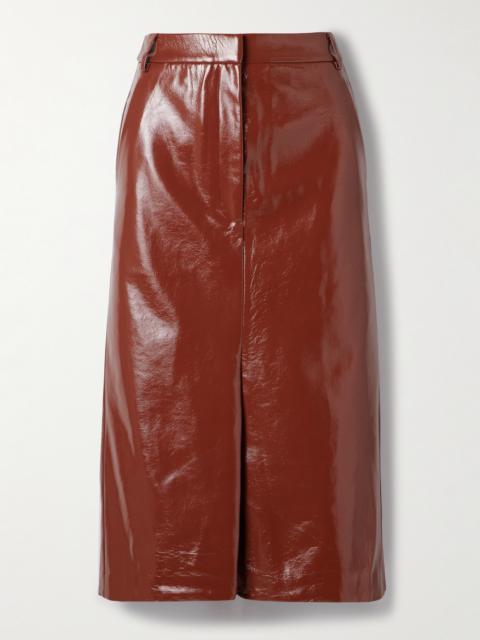 Tibi Glossed Midi Skirt