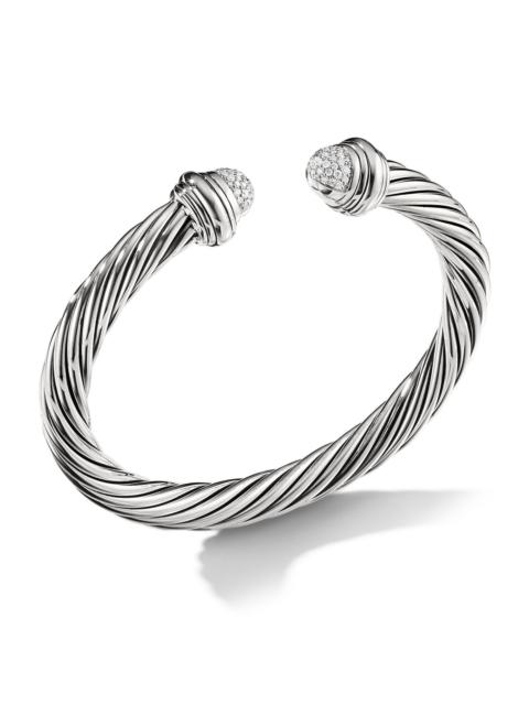 DAVID YURMAN Women's Cable Classics Bracelet with Pavé Diamond Domes - Sterling Silver