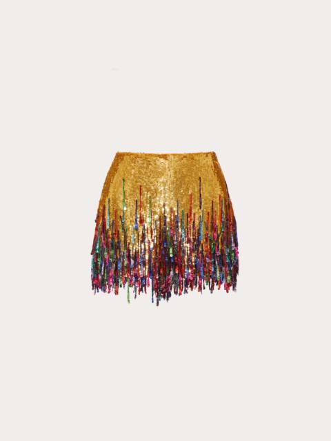 EMBROIDERED ORGANZA SHORTS