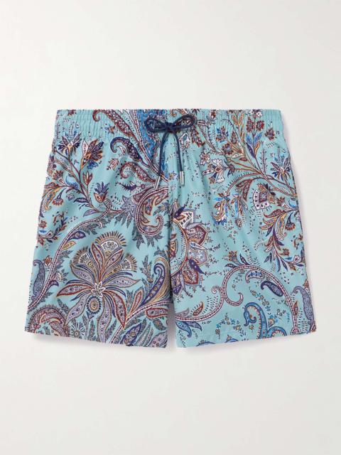 Straight-Leg Mid-Length Paisley-Print Swim Shorts