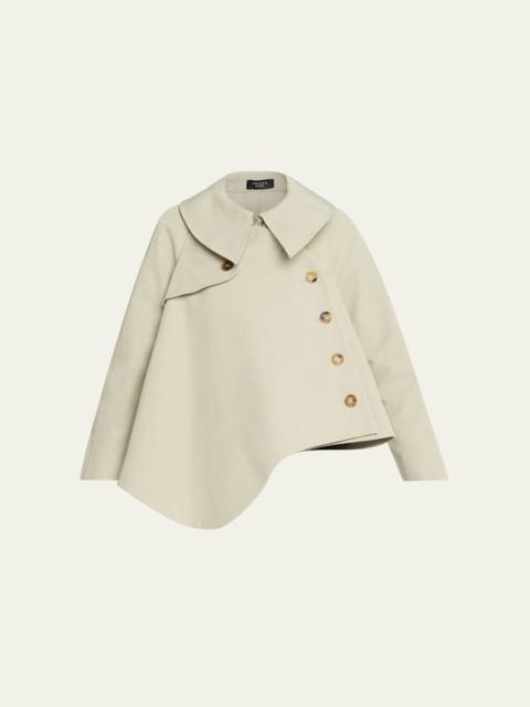 A.W.A.K.E. MODE Asymmetric Gabardine Trench Jacket