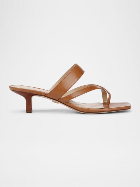 Alanis Leather Crisscross Slide Sandals