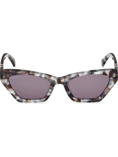 Max Mara 52mm Cat Eye Sunglasses in Coloured Havana/Smoke Mirror at Nordstrom