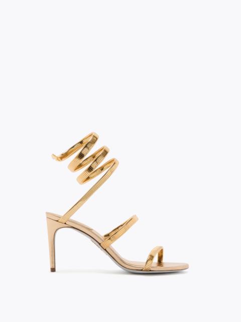 RENE CAOVILLA JUNIPER METALLIC GOLD SANDAL 80